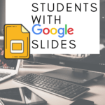 Desktop computer, cell pone, and tablet appear under text that reads: Empower Students with Collaborative Google Slides #mooreenglish @moore-english.com