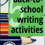 Colored Pencils Beside Black Text About Writing and Back to School
