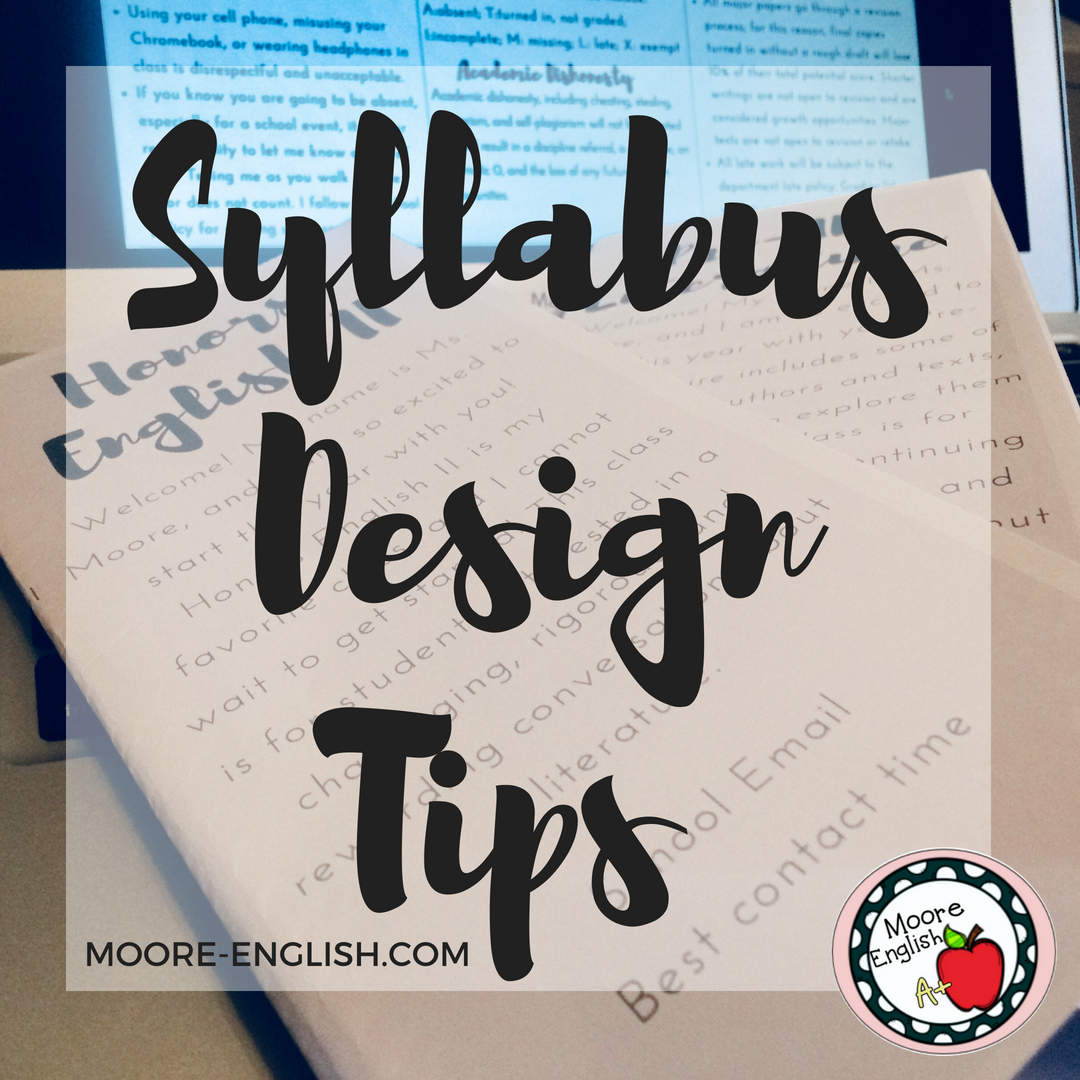 Syllabus Design Tips For Secondary Educational Blog / Moore English