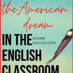 Blue Skies with a Bald Eagle Soaring Near Black and Red Letters About teaching the American dream in secondary ELA