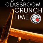 A hammer-like tool breaks apart a walnut under text that reads: How to Manage and Survive Classroom Crunch / Moore English