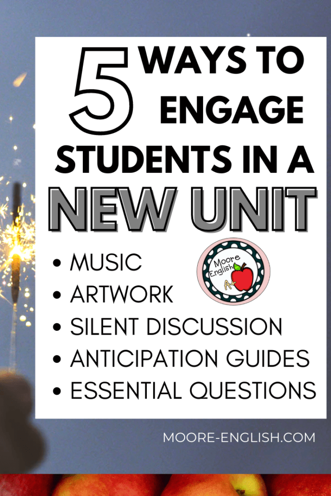 A person holds a sparkler. This image appears under black and white text that reads: 5 Ways to Engage Students in a New Unit