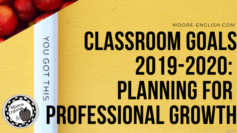Mustard Yellow Background and white pencil beside black lettering about classroom goals