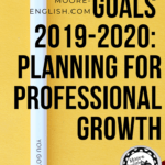 Mustard yellow background with a white pencil and black lettering about setting classroom goals