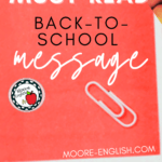 Red and white paper clips rest atop red and white paper. This appears under text that reads: A Must-Read Back-to-School Message