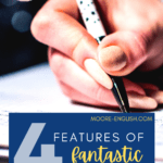 An image of a woman's hand, which is holding a pen and writing in a journal. This appears under text that reads: 4 Formatives for Busy Classrooms (Fast, Fun, Fresh, Free)