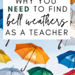 Multicolored umbrellas appear under text that reads: How to Find Your Bell Weaters in Your Classroom and at School #mooreenglish @moore-english.com