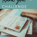 A stack of letters under text that reads: Thank You Challenge #moore-english @mooreenglish.com
