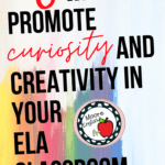 White canvas with rainbow paint colors beside black text about promoting creativity and curiosity in the classroom