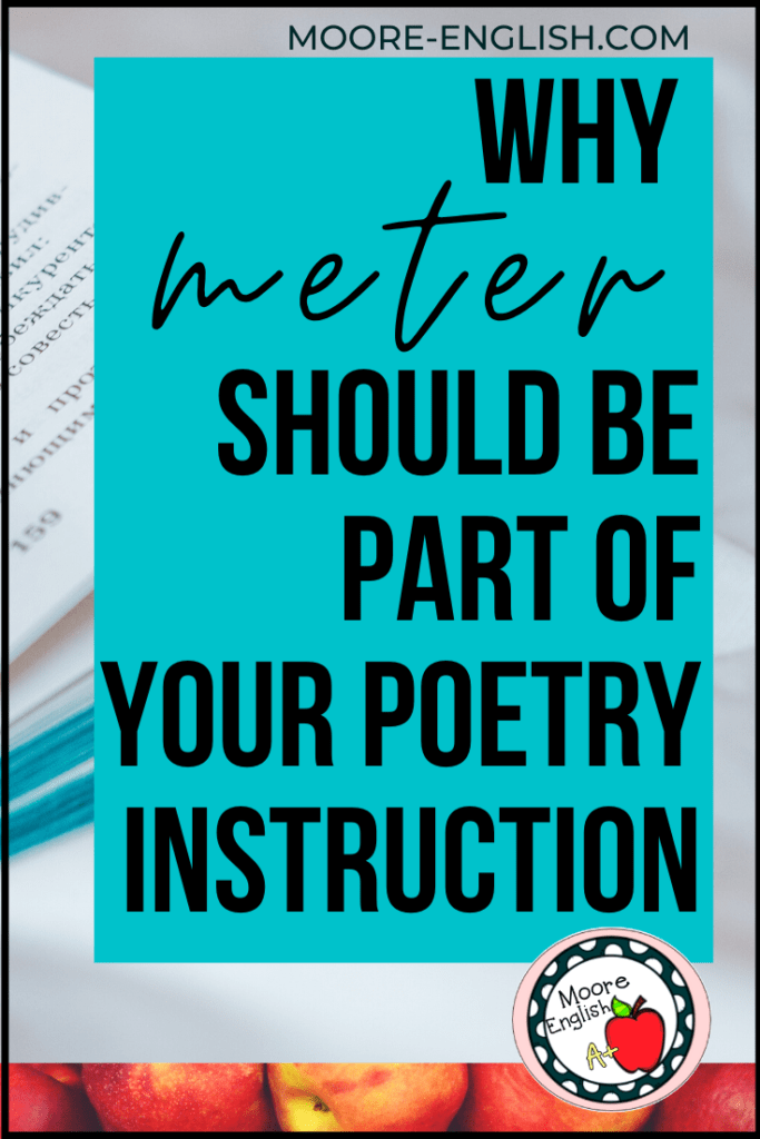 Blue Poetry Book on a White Bedsheet Beside Black Text About Teaching Poetic Meter