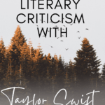 A fall forest appears under text that reads: Teaching Literary Criticism with Taylor Swift @moore-english.com #mooreenglish