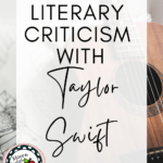 A guitar appears under text that reads: Teaching Literary Criticism with Taylor Swift @moore-english.com #mooreenglish