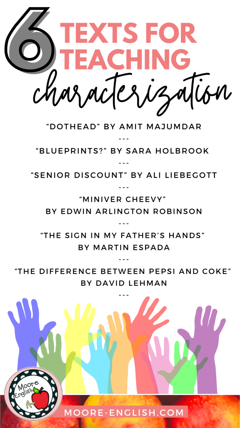 6 Poems for Teaching Characterization / Moore English ELA Blog