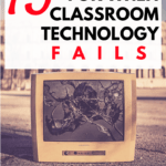 A busted yellowing television sits outside an ancient German building. This appears under the red and black letters that read: 13 Activities for When Classroom Technology Fails