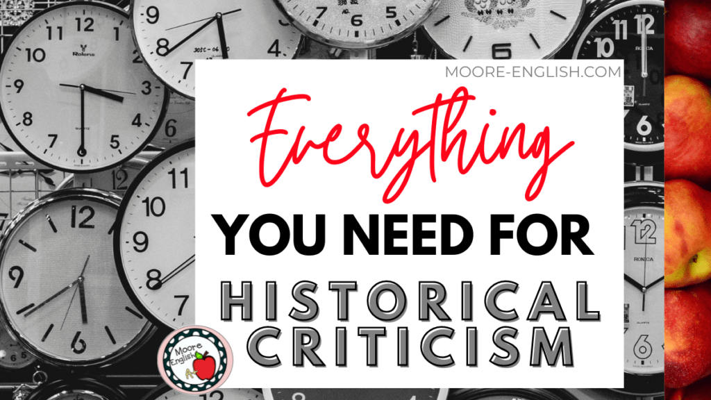 Clocks with the text that reads: Everything You Need for Historical Criticism