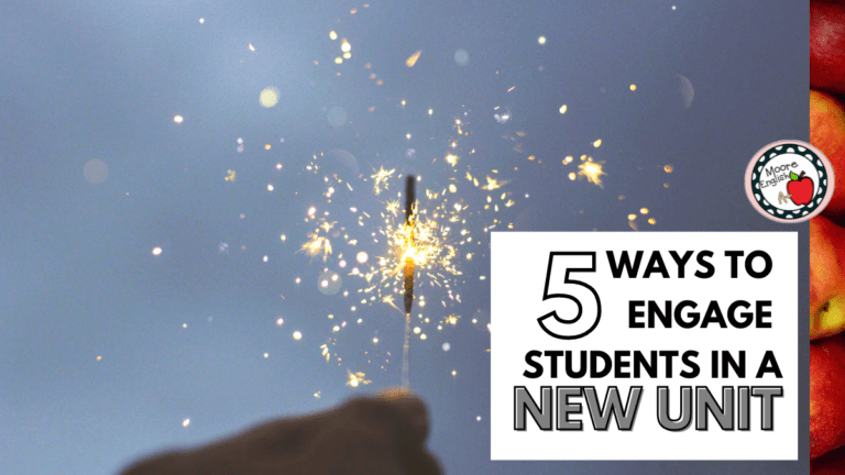 A person holds a sparkler. This image appears under black and white text that reads: 5 Ways to Engage Students in a New Unit