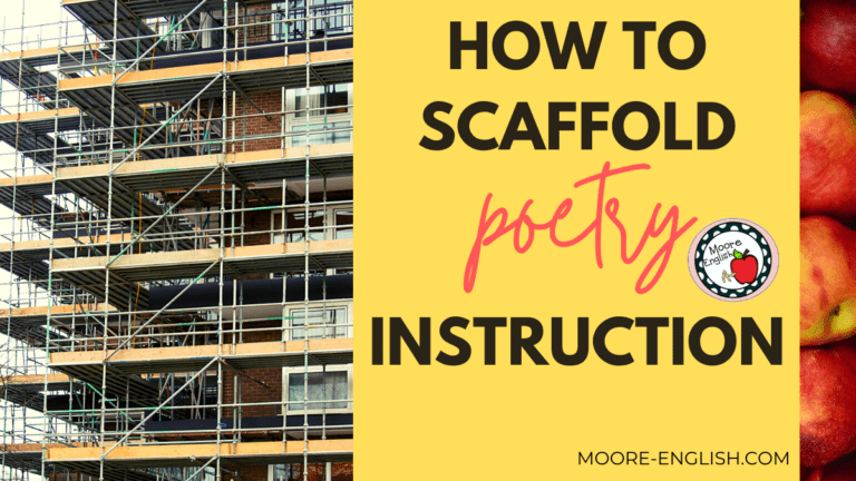 A photo of scaffolding under text that reads: How to Scaffold Poetry Instruction in Middle and High School