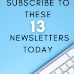 An Apple mouse and keyboard that rests on a light blue background. This appears under text that reads: Dear High School Teachers, Subscribe to these 13 Newsletters Today!