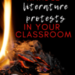 A photograph of a burning book appears under text that reads: How to Handle Literature Protests in Your Classroom