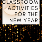 Golden stars on a black background under text that reads: 5 Activities to Ring in the New Year with Your Students