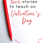 A red pen appears beside text that reads: 25 Texts To Celebrate Love And Valentine's Day