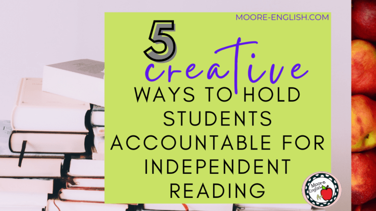 A stack of books appears under text that reads: 5 Ways to Hold Students Accountable for Independent Reading
