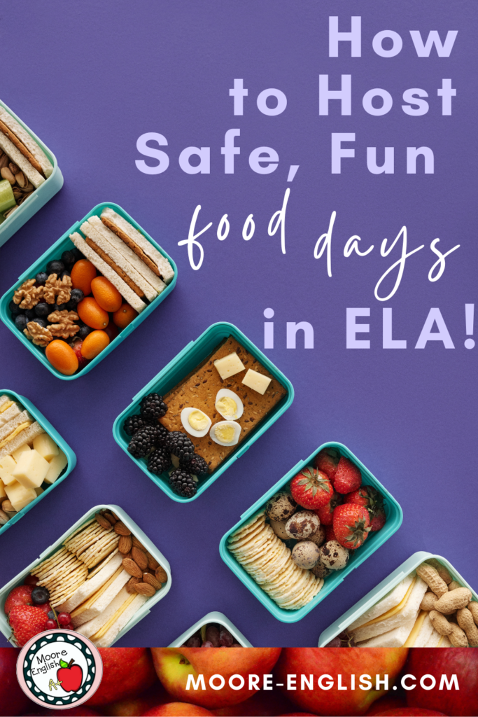 School cold lunches appear under text that reads: How to Incorporate Fun Food Days in ELA