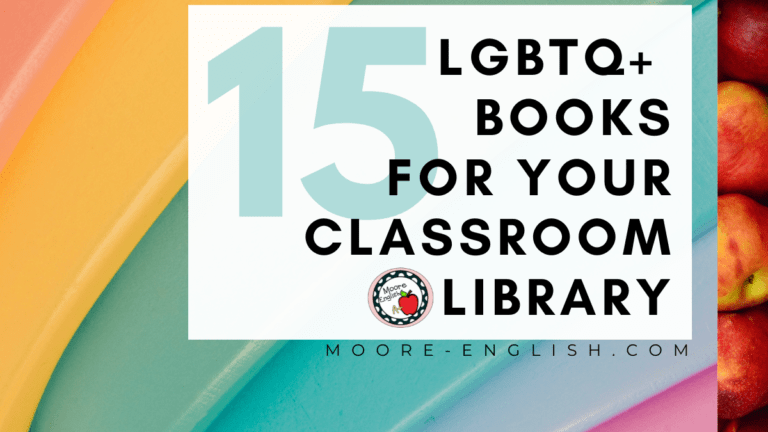 A rainbow image appears under text that reads: Make Your Classroom Library More Inclusive with These 15 LGBTQ+ Titles