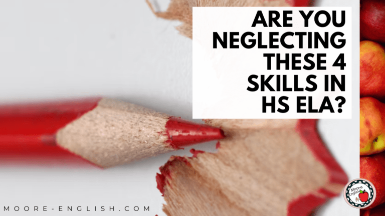 Red colored pencil appears under text that reads: Are You Neglecting These 4 Skills in High School English?