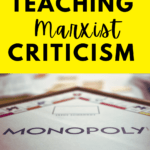 A Monopoly board appears under text that reads: 10 Titles to Teach Marxist Criticism