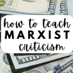 $100 bills appear under text that reads: 10 Titles to Teach Marxist Criticism