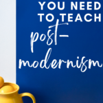 A yellow kettle appears under text that reads: 8 Poems for Introducing Post-Modernism in High School ELA