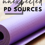 A purple yoga mat appears beside text that reads: 2 Unexpected Sources of Professional Development