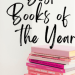 A stack of pink books appears under text that reads: The Best Books of 2022