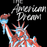 An illustration of a red, white, and blue Statue of Liberty appears under text that reads: 5 Powerful Poems for Exploring the American Dream