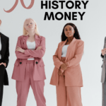 Women in business suits appear under text that reads: 30 Titles for Women's History Month #mooreenglish @moore-english.com
