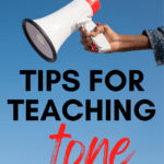 A person with a megaphone appears beside text that reads: How to Teach Tone in High School ELA