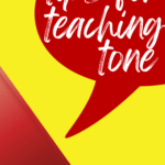 A megaphone and speech bubble appear beside text that reads: How to Teach Tone in High School ELA