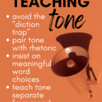 A speaker system appears beside text that reads: How to Teach Tone in High School ELA