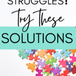 Multicolored puzzle pieces appear under text that reads: 11 Solutions for New Teacher Struggles #mooreenglish