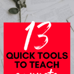 A red rose rest atop sheets of print text. This appear under text that reads: 13 Quick Tools for Teaching Sonnets in High School ELA