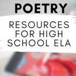 Person using a tablet. Image appears under text that reads: The Best Resources for Teaching Poetry in High School ELA