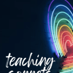 A rainbow neon heart appears under text that reads: 13 Quick Tools for Teaching Sonnets in High School ELA