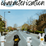 Lego Darth Vader, Storm Troopers, and a Bunny recreate the Beatles' Abbey Road picture. This image appears under text that reads: 6 Poems to Teach Characterization and Character Development @moore-english.com #mooreenglish