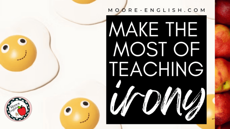 Plastic sunnyside up eggs appear under text that reads: How to Make the Most of Teaching Irony