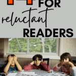 Three elementary-aged children appear upset about learning. this image appears under text that reads: 14 Texts to Engage Reluctant Readers in High School