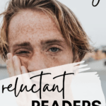 A young person with a disengaged expression appears under text that reads: 14 Texts to Engage Reluctant Readers in High School