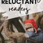 A young child holds a tree branch and looks sadly forward. This image appears under text that reads: 14 Texts to Engage Reluctant Readers in High School