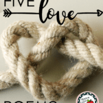 A heart knot made of rope appears under text that reads: 25 Texts To Celebrate Love And Valentine's Day