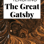 Gold swirls appear under text that reads: 7 Paired Texts for Teaching The Great Gatsby